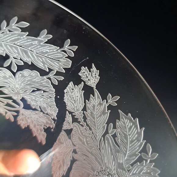 Tiffin Franciscan Sylvan Pink Etched Glass Footed Tumbler - Picture 14 of 16